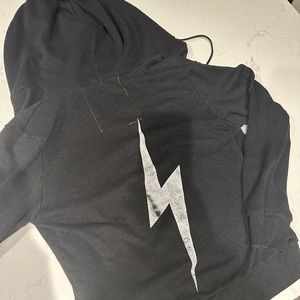 Aviator Nation Bolt Zip Up Hoodie Medium Charcoal